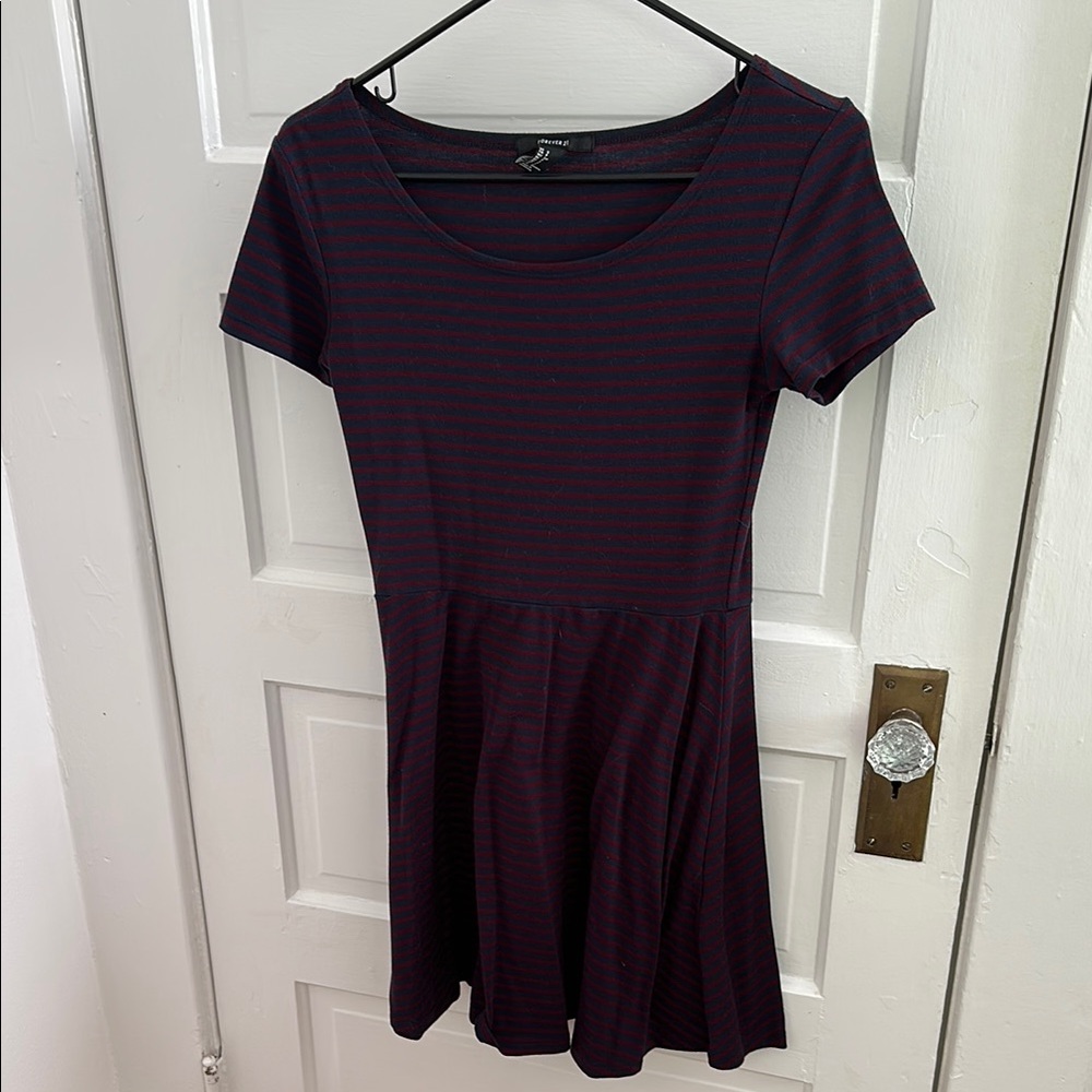 Forever 21 Red and Navy Skater Dress